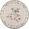 Clayre & Eef 6EM0005 Dekoratívny smaltovaný tanier Ø 30 cm béžovo zelený Vintage