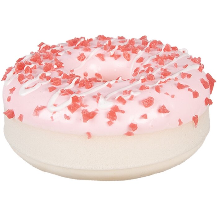 Clayre & Eef 65981 Dekorácia Donut Pink Ø 8x3 cm Plast