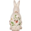Clayre & Eef 6CE1960M Keramický dekoratívny králik béžovo červený 13x10x21 cm