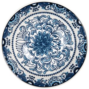 Clayre & Eef 6CEBO0166 Misa na polievku bielo modrá Ø 16x5 cm 350 ml Keramika