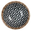 Clayre & Eef 6CEBO0168 Keramická miska biela čierna Ø 16x5 cm 350 ml