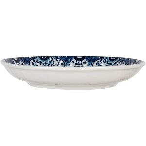 Clayre & Eef 6CEDP0166 Tanier Ø 21 cm Bielo-modrý český raňajkový keramický
