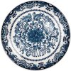 Clayre & Eef 6CEDP0166 Tanier Ø 21 cm Bielo-modrý český raňajkový keramický