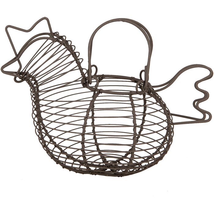 Clayre & Eef 6Y5702 Kôš Chicken Country Style Brown Iron 23x14x17 cm