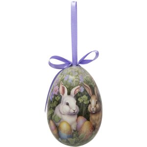 Clayre & Eef 65912 Dekoračný vešiak na vajíčka 6 pastelových farieb vo vidieckom štýle Ø 7x10 cm
