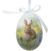 Clayre & Eef 65912 Dekoračný vešiak na vajíčka 6 pastelových farieb vo vidieckom štýle Ø 7x10 cm