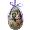 Clayre & Eef 65912 Dekoračný vešiak na vajíčka 6 pastelových farieb vo vidieckom štýle Ø 7x10 cm