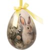 Clayre & Eef 65915 Dekorácia prívesok vajíčko Set 2 Ø 11x15 cm Country Style Bunny