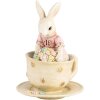 Clayre & Eef 6PR4395 Dekoratívny králik béžovo-ružový 8x8x11 cm Polyresin