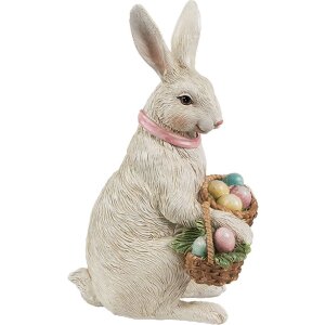 Clayre & Eef 6PR4398 Dekoratívny králik béžovo-hnedý Polyresin 10x7x15 cm