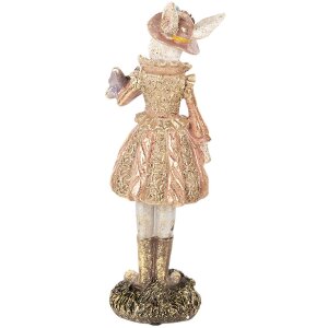 Clayre & Eef 6PR5507 Dekoratívny králik béžová zlatá 9x8x26 cm