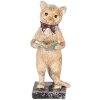 Clayre & Eef 6PR5078 Dekoratívna mačka béžová zlatá 12x11x27 cm