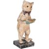 Clayre & Eef 6PR5078 Dekoratívna mačka béžová zlatá 12x11x27 cm