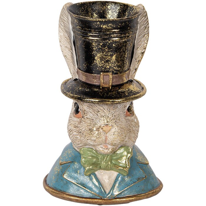 Clayre & Eef 6PR5135 Dekoratívny králik modrozelený 19x15x29 cm