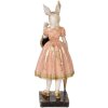 Clayre & Eef 6PR5138 Dekoratívny králik bielo-ružový 14x11x34 cm Polyresin