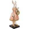 Clayre & Eef 6PR5138 Dekoratívny králik bielo-ružový 14x11x34 cm Polyresin