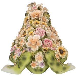 Clayre & Eef 6PR5109 Dekoratívna žaba zelená oranžová 24x21x19 cm Country štýl