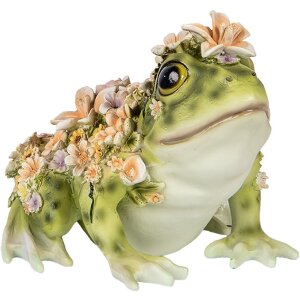 Clayre & Eef 6PR5109 Dekoratívna žaba zelená oranžová 24x21x19 cm Country štýl