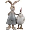 Clayre & Eef 6PR5280 Dekoratívny králik s kuriatkom hnedý biely 7x3x10 cm