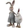Clayre & Eef 6PR5280 Dekoratívny králik s kuriatkom hnedý biely 7x3x10 cm
