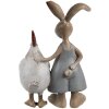 Clayre & Eef 6PR5280 Dekoratívny králik s kuriatkom hnedý biely 7x3x10 cm