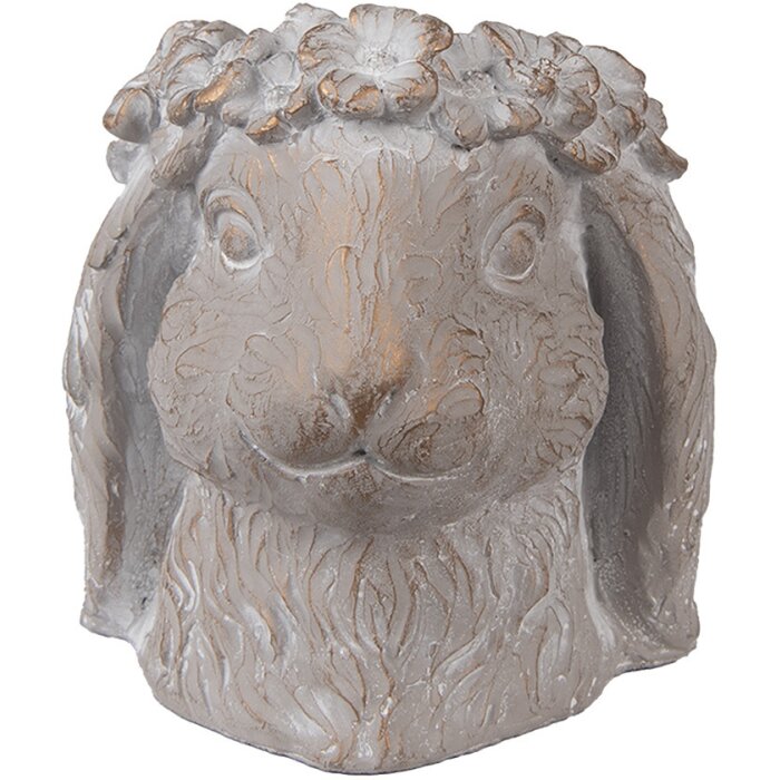 Clayre & Eef 6TE0556M Kvetináč Rabbit Beige Gold 16x18x18 cm