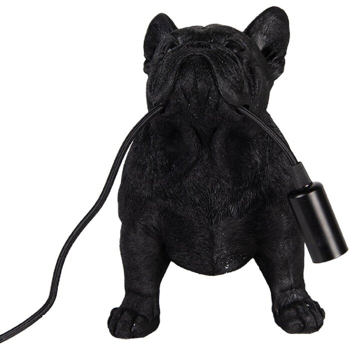 Clayre & Eef 6LMP794 Stolná lampa Bulldog Black 35x19x28 cm E14 40W