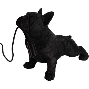 Clayre & Eef 6LMP794 Stolná lampa Bulldog Black 35x19x28 cm E14 40W