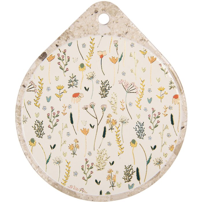 Clayre & Eef 6CE2063 Podložka pod panvicu Keramická béžová žltá 20x23 cm Country Style