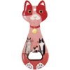 Clayre & Eef 6CE2066 Otvárač na fľaše Cat Red 5x14x1 cm Keramický vidiecky štýl