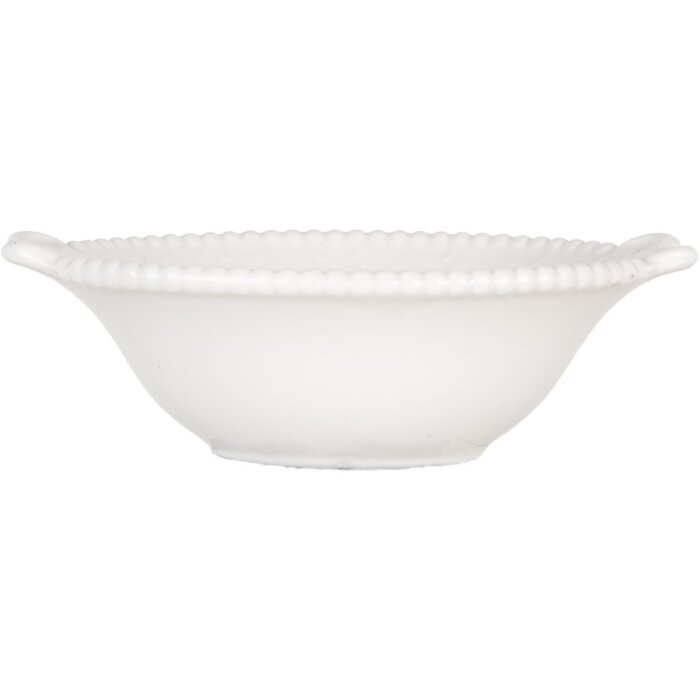 Clayre & Eef 6CEBO0200M Miska 12x8x4 cm 75 ml keramická biela vo vidieckom štýle