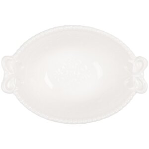 Clayre & Eef 6CEBO0200M Miska 12x8x4 cm 75 ml keramická biela vo vidieckom štýle