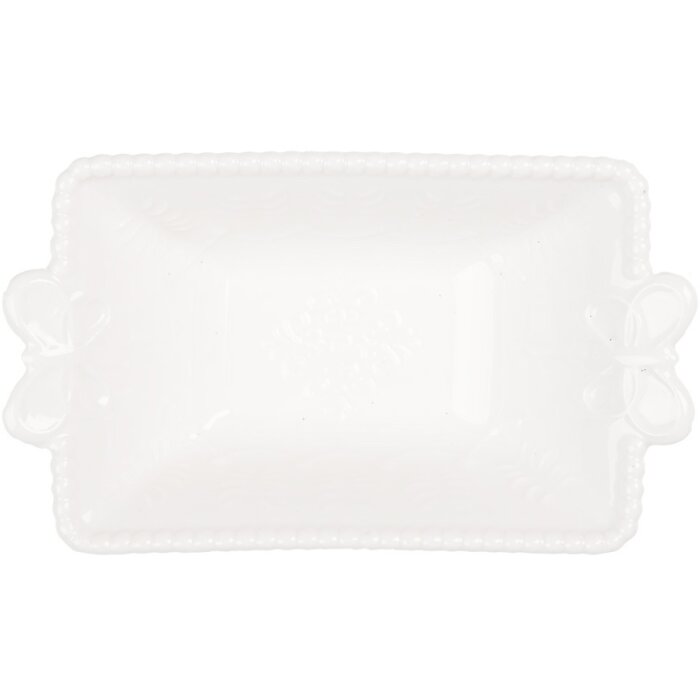Clayre & Eef 6CEBO0201M Keramická miska biela 12x7x4 cm 75 ml