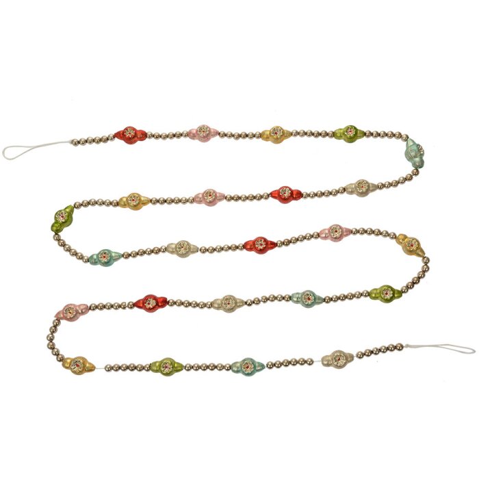 Clayre & Eef 65993 Vianočná girlanda strieborná 180 cm slávnostná dekorácia