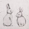 Clayre & Eef BNS43 sada 6 obrúskov 40x40 cm béžová sivá s motívom zajačika