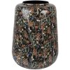 Clayre & Eef 65886 Dekoratívna váza Iron Black Brown Ø 31x40 cm Botanický dizajn
