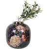 Clayre & Eef 65888 Dekoratívna váza Iron Black Pink Ø 29x29 cm