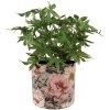 Clayre & Eef 65894 Kvetináč Iron Grey Pink Ø 16x15 cm Romantický dizajn