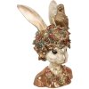 Clayre & Eef 6PR5090 Dekorácia Busta králika biele zlato 22x22x34 cm