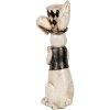 Clayre & Eef dekoratívna figúrka králika vintage biela čierna zlatá 12x14x38 cm