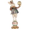 Clayre & Eef Dekoratívny králik s hodinami Biele zlato 17x11x35 cm Vintage štýl
