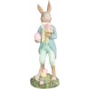 Clayre & Eef Dekoratívny králik Polyresin Pastelový vidiecky štýl 5x5x13 cm