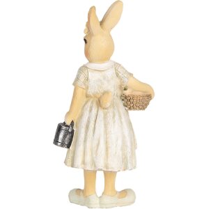 Clayre & Eef 6PR5455 Dekoratívny králik béžová žltá 8x5x15 cm Veľkonočná dekorácia