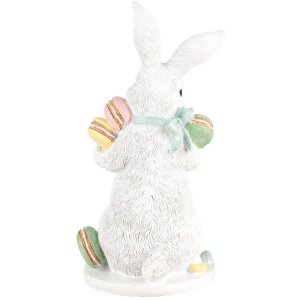 Clayre & Eef dekorácia Králik biely ružový 13x15x25 cm veľkonočná dekorácia