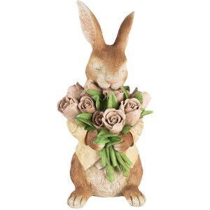 Clayre & Eef Dekorácie Králik Polyresin Brown Beige 19x23x39 cm Country House