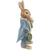 Clayre & Eef dekoratívna figúrka králika vo vidieckom štýle hnedá modrá 11x10x26 cm