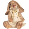 Clayre & Eef Dekoratívny králik Polyresin hnedý béžový zlatý 16x14x18 cm