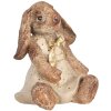 Clayre & Eef Dekoratívny králik Polyresin hnedý béžový zlatý 16x14x18 cm