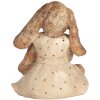 Clayre & Eef Dekoratívny králik Polyresin hnedý béžový zlatý 16x14x18 cm