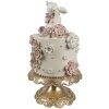 Clayre & Eef Dekorácia Torta Ø 18x32 cm Biela ružovo zlatá veľkonočná dekorácia